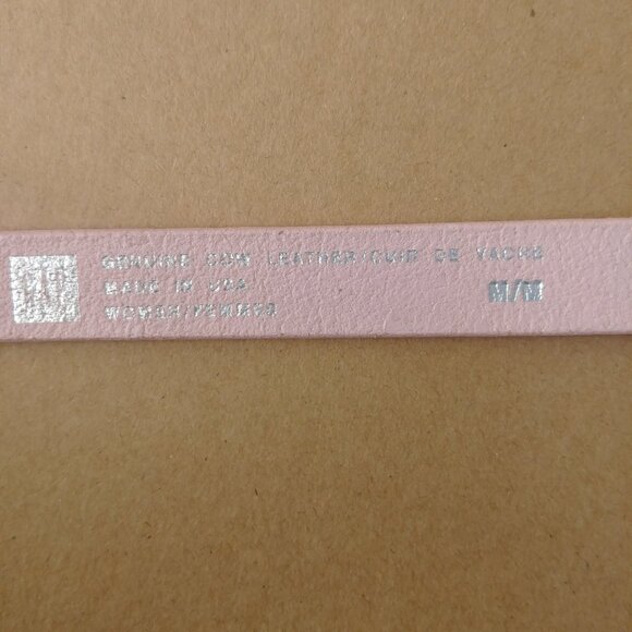 Gap real leather pale light pink narrow skinny snap post belt with bow M… - Picture 9 of 9